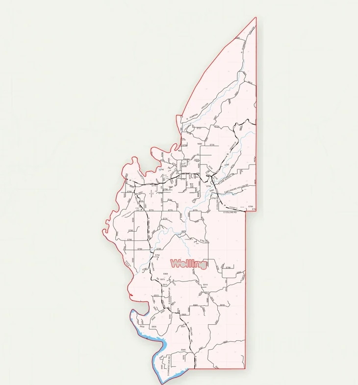 Map of the Welling Fire District primary response area in Cherokee County, Oklahoma